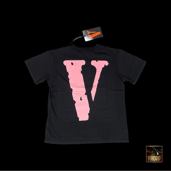 Vlone Pink Staple Tee Black (M) Authentic With Certilogo Tags - Picture 2 of 5